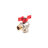Кран шаровой латунный никелированный угловой 1009 ВР/НР полнопроходной бабочка Aquasfera